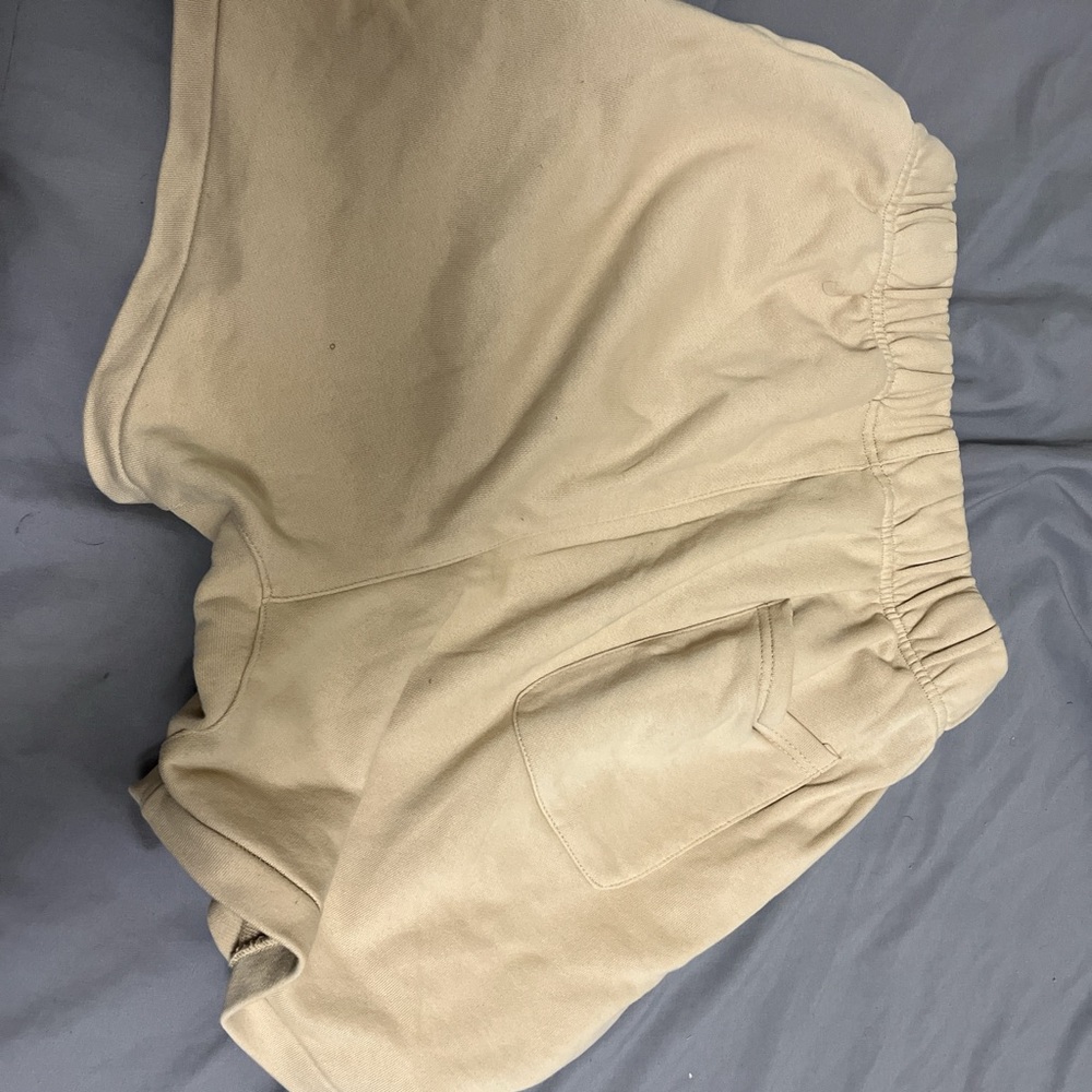 Essentials Mens Tan Athletic Shorts - Picture 3 of 3